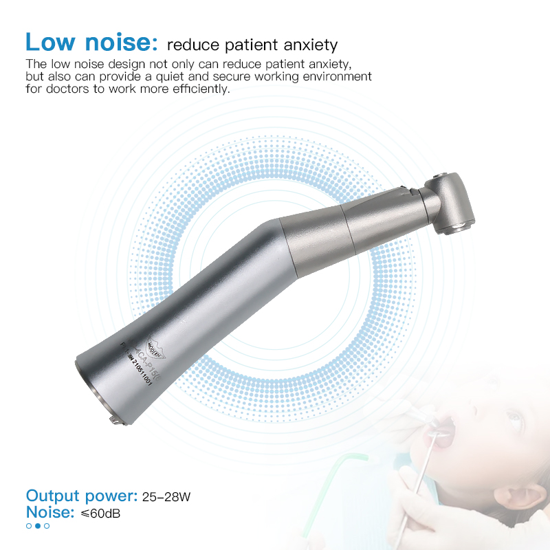 Modern 1:1 Fiber Optic Contra Angle Dental Low Speed Electric Handpiece With LED Push Button/ Push Latch Head 6