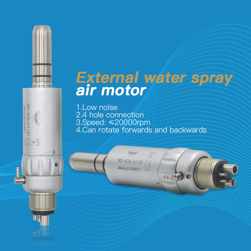 Dental Low Speed Handpiece 1:1 Contra Angle External Spray Air Motor Kit Direct Drive Micromotor Handpiece Polisher 4