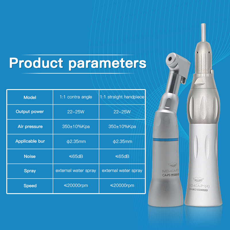 Dental Low Speed Handpiece 1:1 Contra Angle External Spray Air Motor Kit Direct Drive Micromotor Handpiece Polisher 6