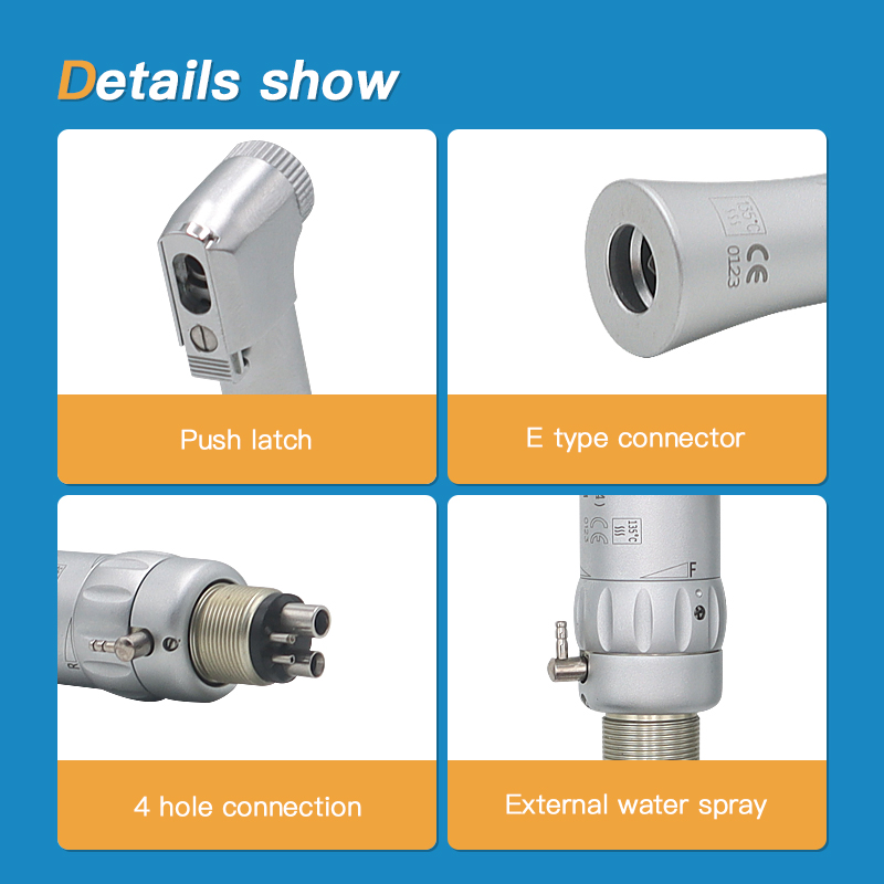 Dental Low Speed Handpiece 1:1 Contra Angle External Spray Air Motor Kit Direct Drive Micromotor Handpiece Polisher 3