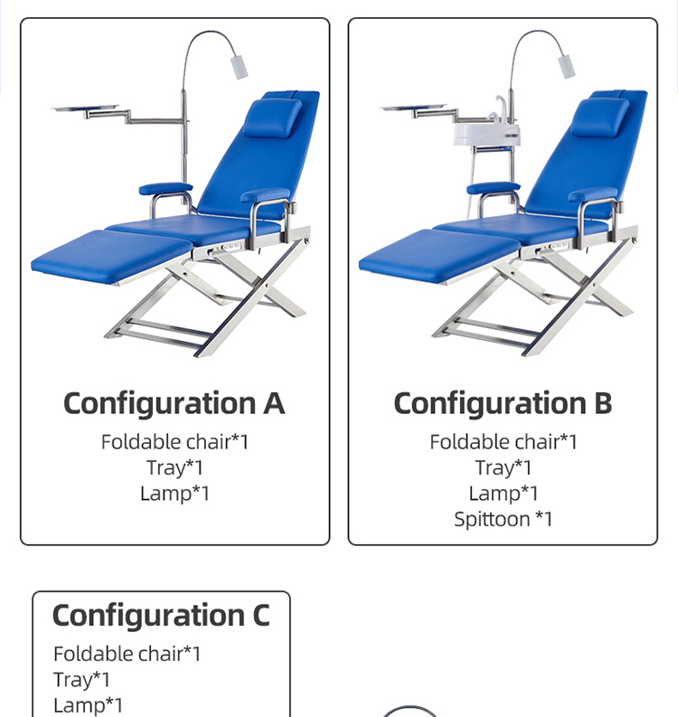 Complete Foldable Dental Chair with Air Compressor Portable Fold Dental Chair Folding-TK Dental 17