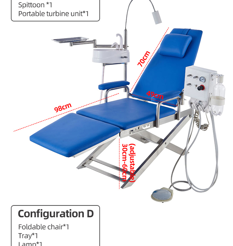Complete Foldable Dental Chair with Air Compressor Portable Fold Dental Chair Folding-TK Dental 18