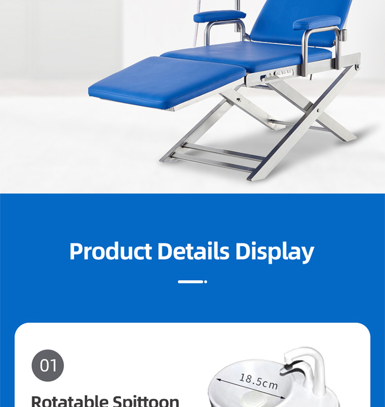 Complete Foldable Dental Chair with Air Compressor Portable Fold Dental Chair Folding-TK Dental 13