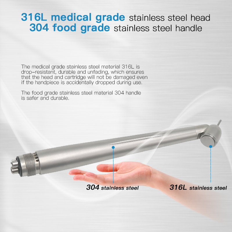 Modern Stainless Steel Material Dental High Speed Surgical Handpiece 45 Degree 3