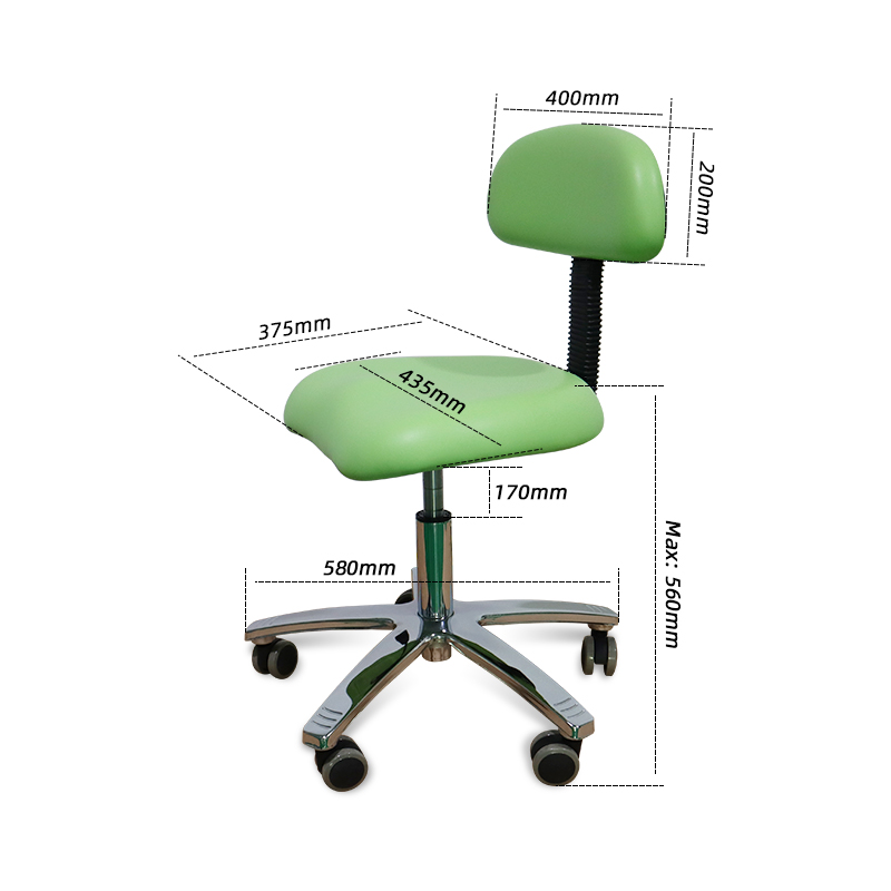 TKDS-010 Dentist Assistant Stool U-Shaped Curved Design Backrest Dentist Chair -TK Dental 13