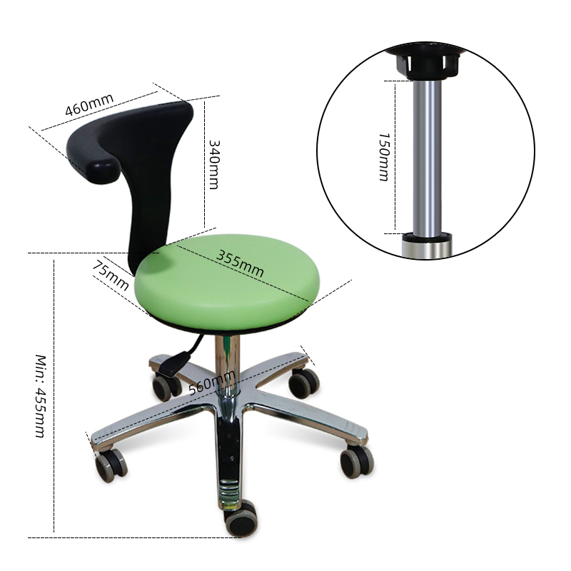 TKDS-011 Dentist Assistant Chair Economic Good Quality Aluminum Doctor Stool-TK Dental 13