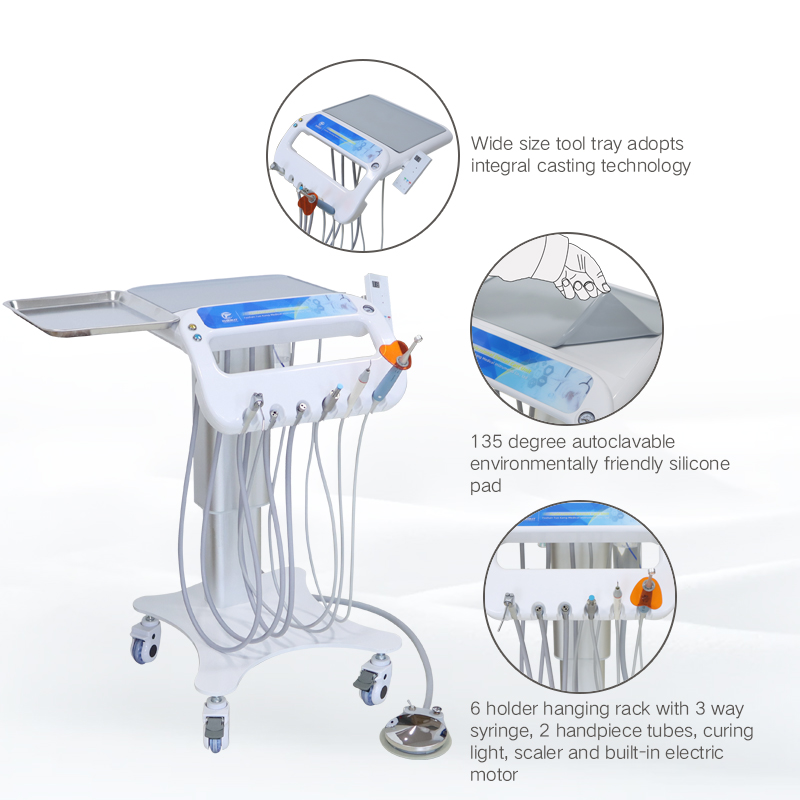 New Design Tuo Kang TKM-003 Lifting Model Dental Mobile Trolley Portable Dental Unit Cart 5