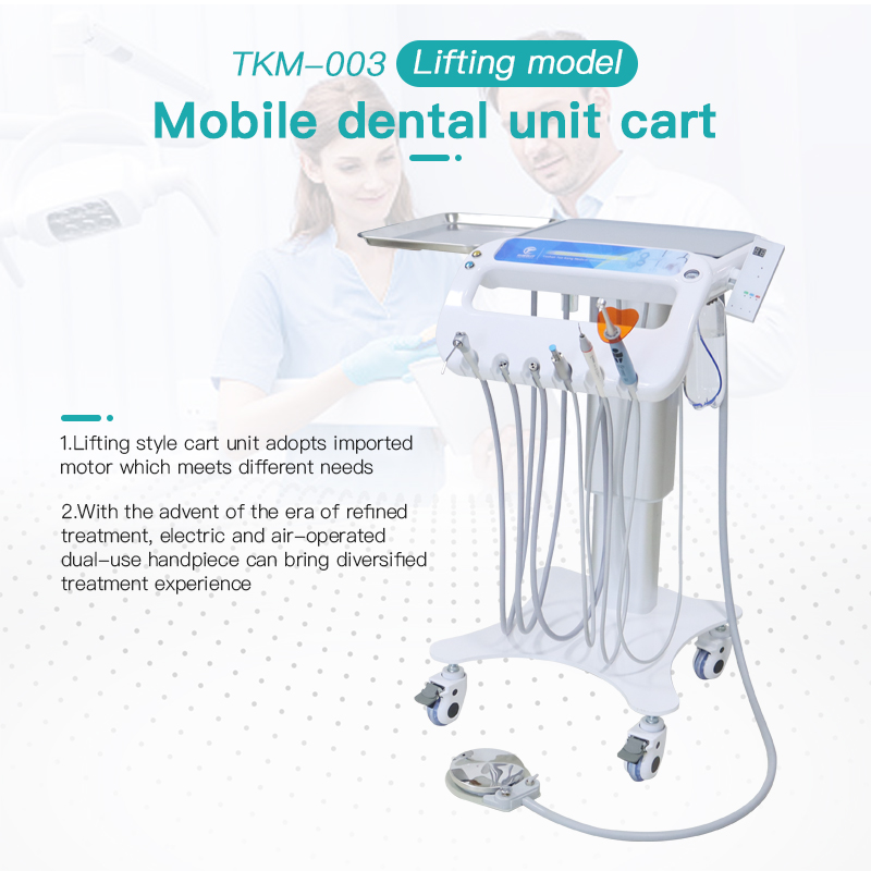 New Design Tuo Kang TKM-003 Lifting Model Dental Mobile Trolley Portable Dental Unit Cart 3