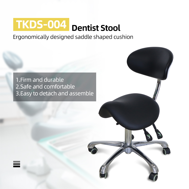 TKDS-004 Tuo Kang Ergonomically Designed Saddle Shaped Cushion Dentist Stool Manufacturer 2