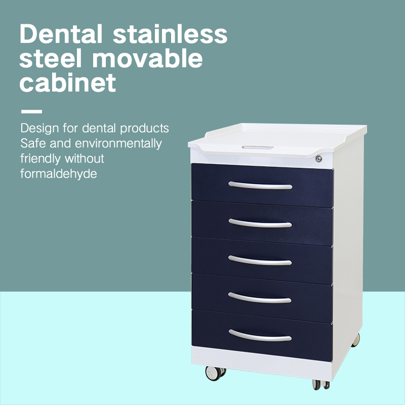 Stainless steel movable dental furniture trolley mobile dental clinic cabinet 3