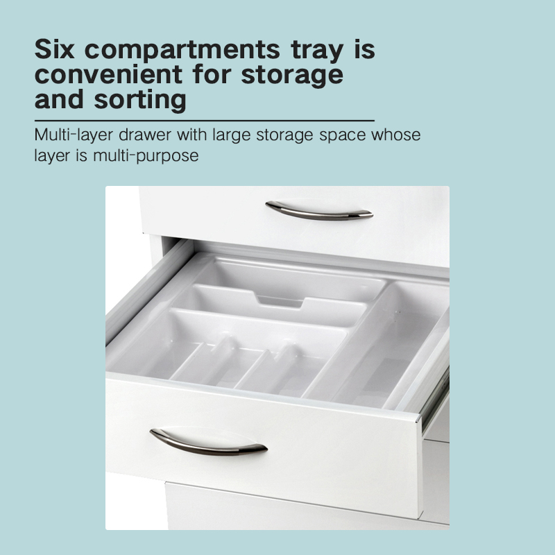 Stainless steel movable dental furniture trolley mobile dental clinic cabinet 6