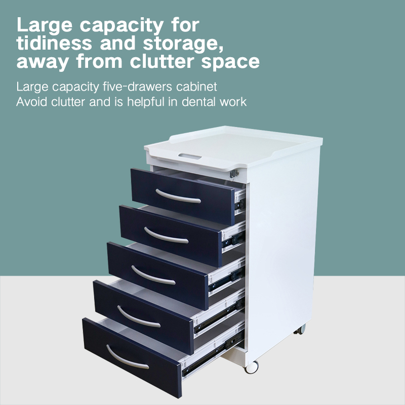 Stainless steel movable dental furniture trolley mobile dental clinic cabinet 4