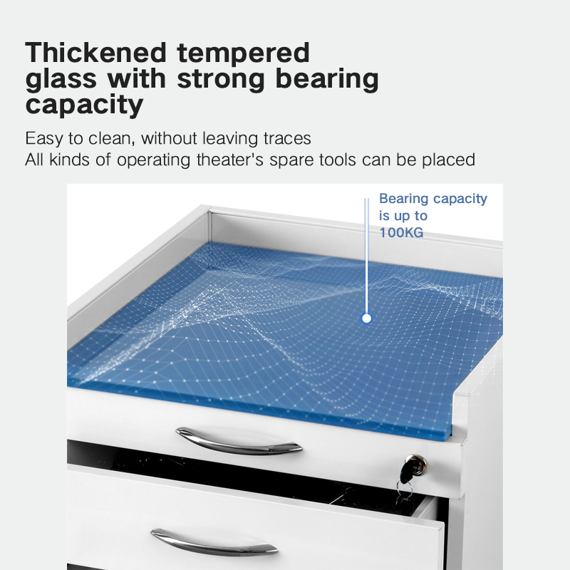 Stainless steel movable dental furniture trolley mobile dental clinic cabinet 5