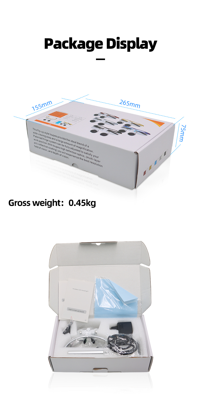 Hot Sales TKLP-027 Dental Loupes&LED Spotlight Magnifier 2.5X, 3.5X available for myopia-TK dental 10