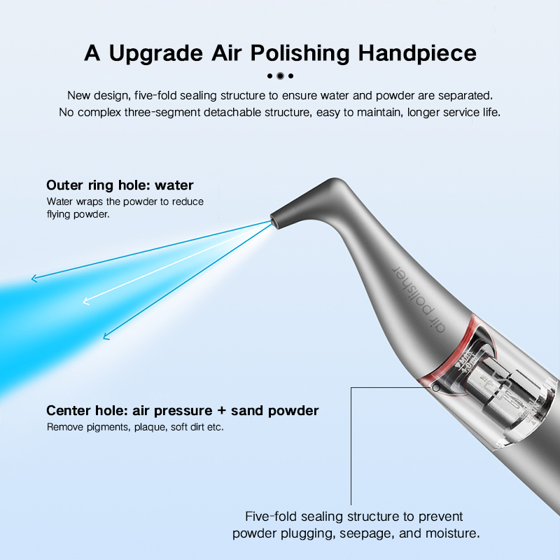 New Version Ultrasonic Periodontal Therapy Instrument / Air Polisher Machine 2 in 1 Dental Ultrasonic Scaler 6