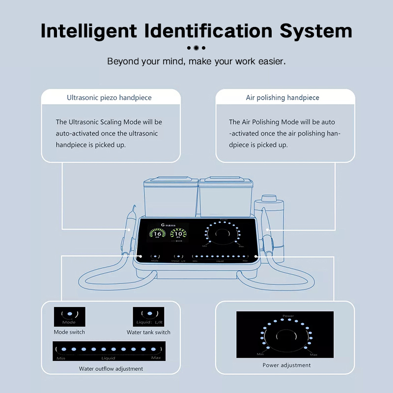 New Version Ultrasonic Periodontal Therapy Instrument / Air Polisher Machine 2 in 1 Dental Ultrasonic Scaler 5