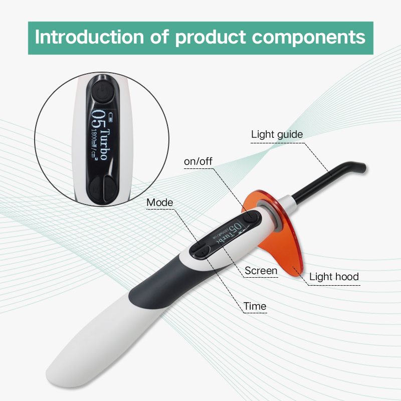 Q8 Dental LED Composite Resin Curing Light Unit Dental Cure Lamp 6