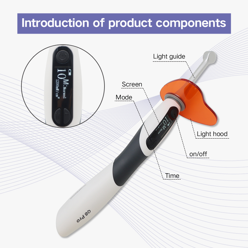 Dental Equipments Composite Resin Cure Q8 Pro LED Curing Lamp Dental Light Curing Machine 7
