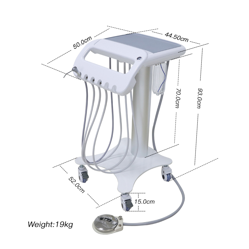 China TKM-002 Aluminum Pillar Portable Mobile Dental Cart Unit Factory Price 8