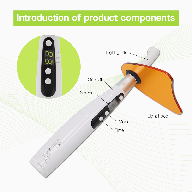 Rechargeable Wireless Dental Curing Lamp Light LED Cure Composite Unit 6