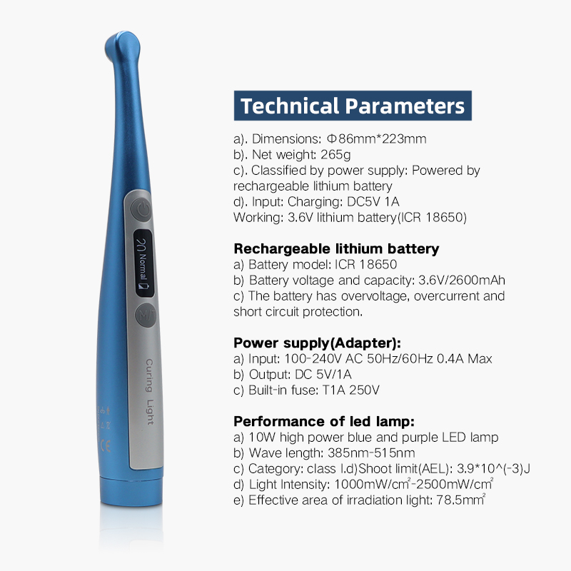 Dental Light Cure Lamp Composite Resin Machine LED UV Glue Curing Light Dental Clinic-TK Dental 9