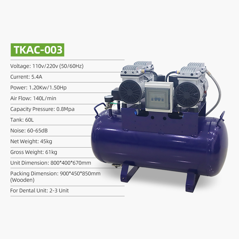 Tuo Kang TKAC-003 Silent Oil-free Dental Air Compressor 7