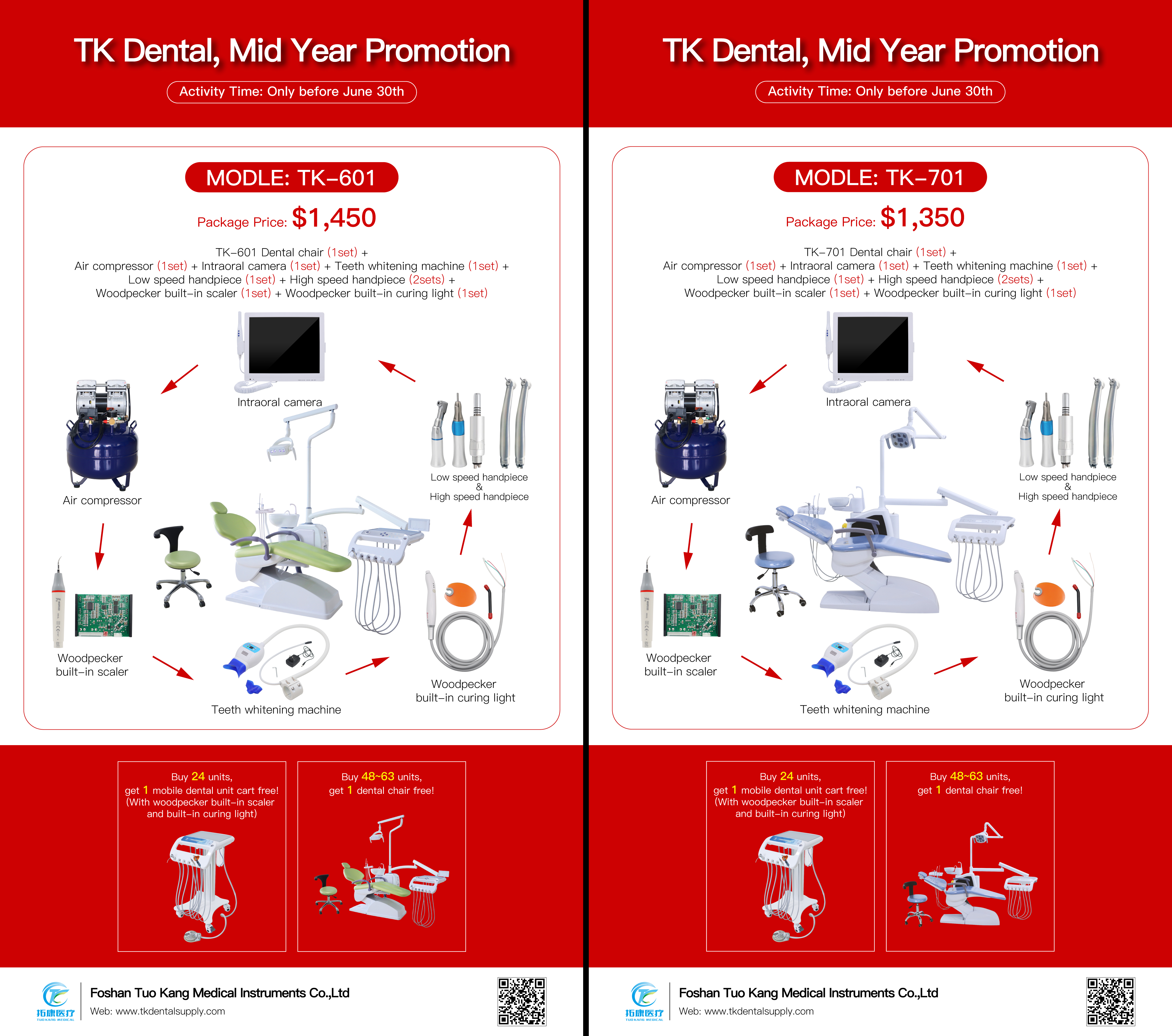 TK-601 & TK-701 Dental Chair Mid Year Promotion! Come and order now! 1