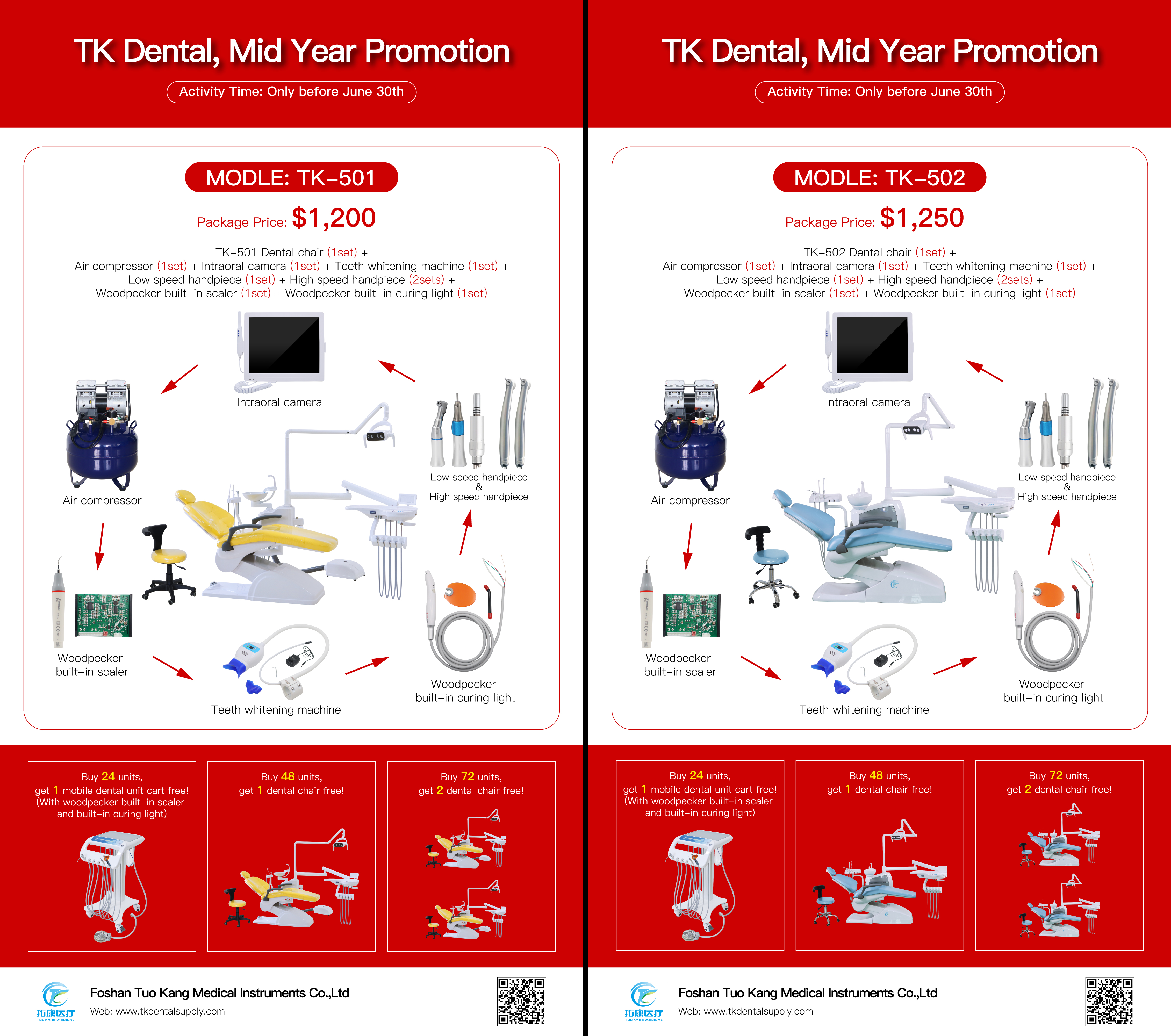 TK-501 & TK-502 Dental Chair Mid Year Promotion! Come and order now! 1