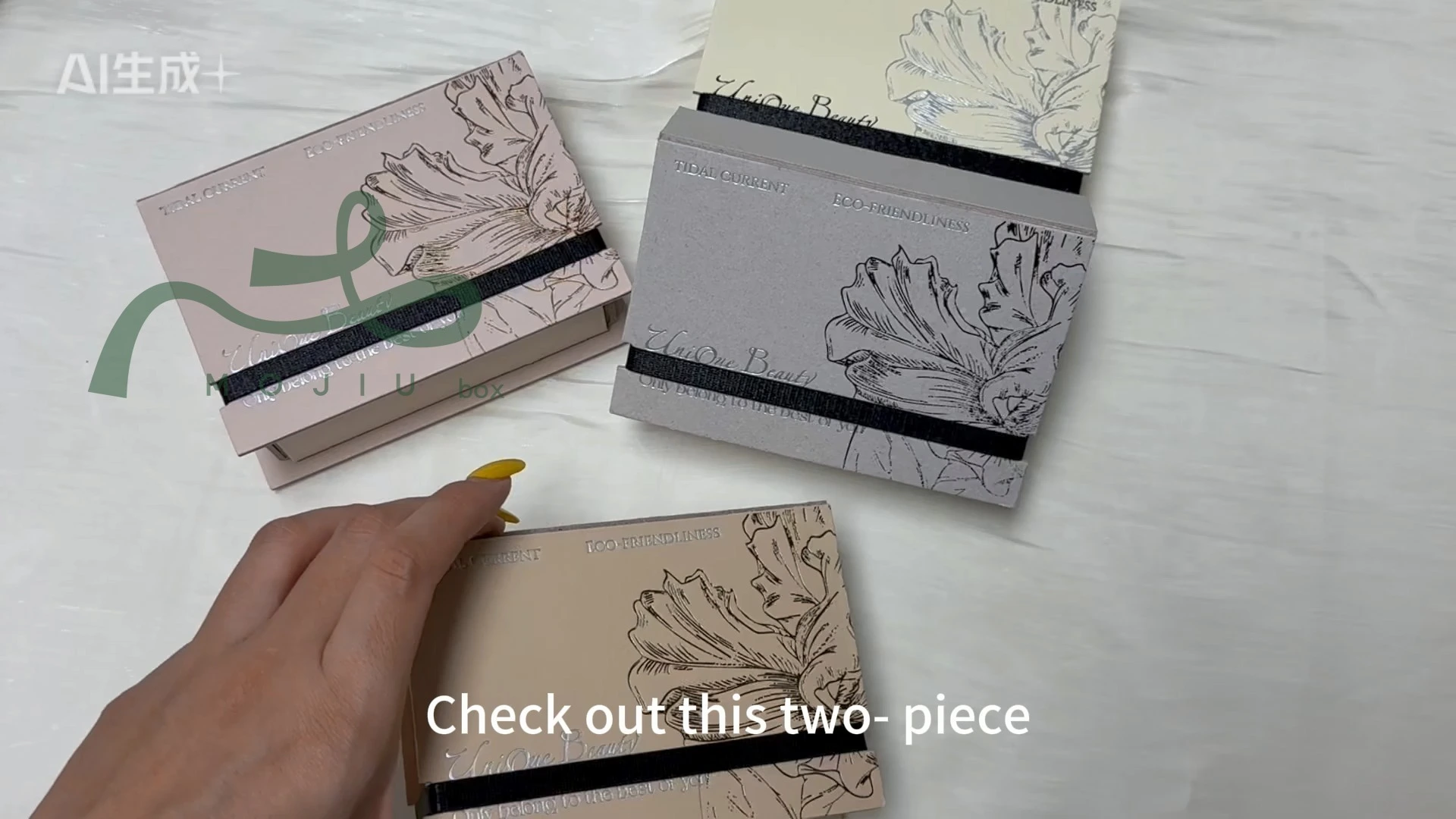 Exquisite two-piece folding jewelry box with customizable logo 1