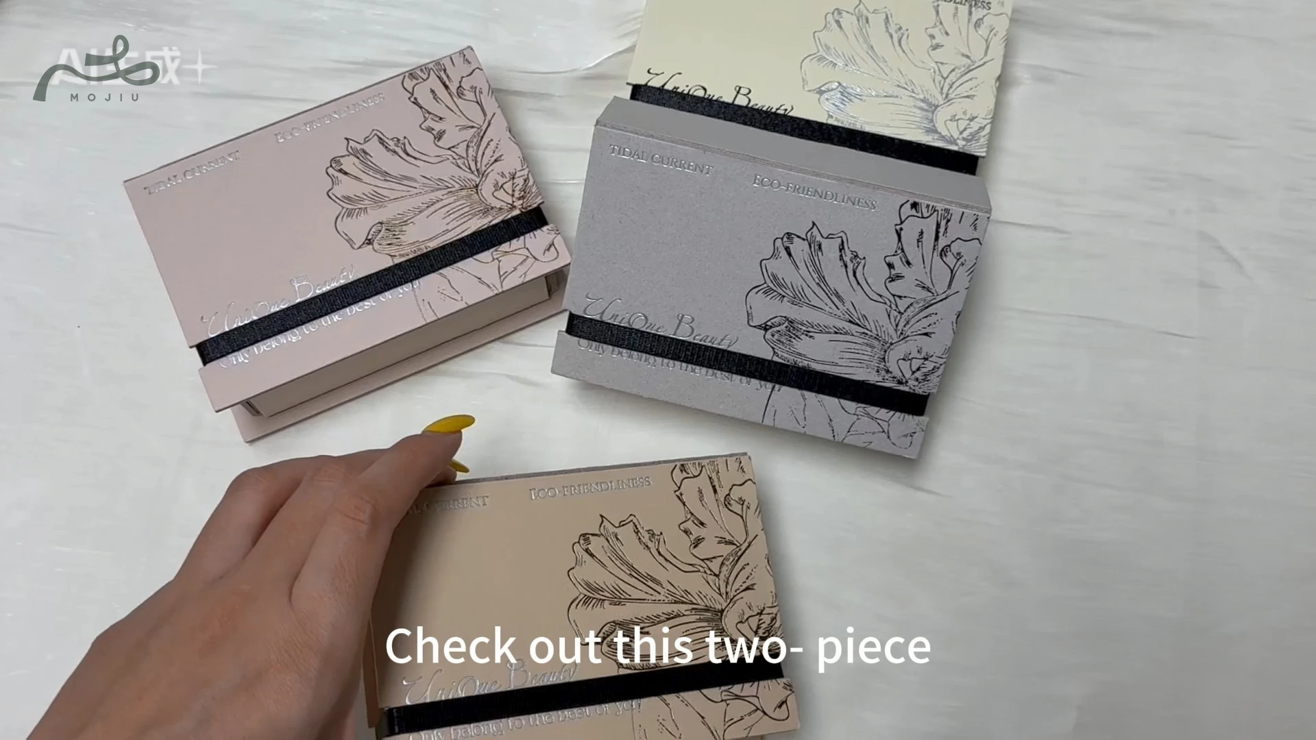 Exquisite two-piece folding jewelry box with customizable logo 1