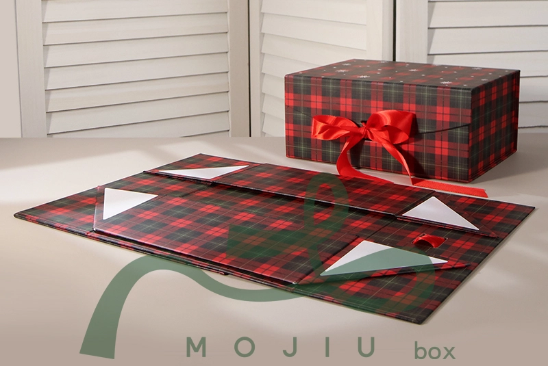 Folding Gift Box Retro Style Black And Red Customizable In Various Sizes 1