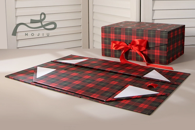 Folding Gift Box Retro Style Black And Red Customizable In Various Sizes 1