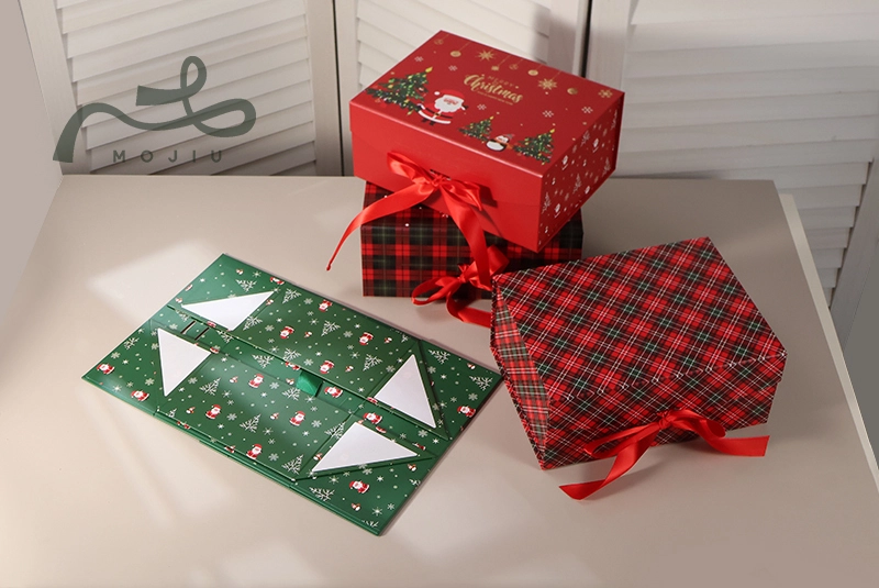 Customizable folding christmas gift boxes in various themes perfect for gift storage 1