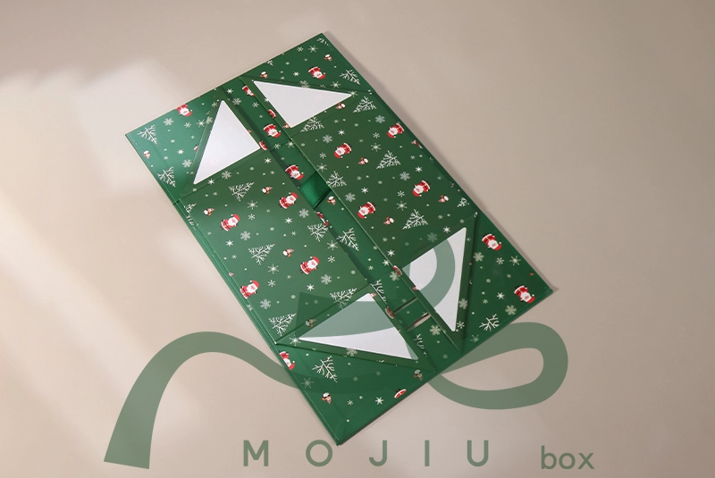 Exquisite ribbon christmas gift boxes with custom printed logo in Christmas theme 1