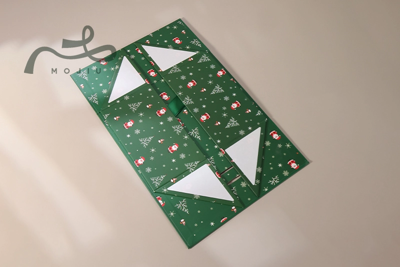 Exquisite ribbon christmas gift boxes with custom printed logo in Christmas theme 1