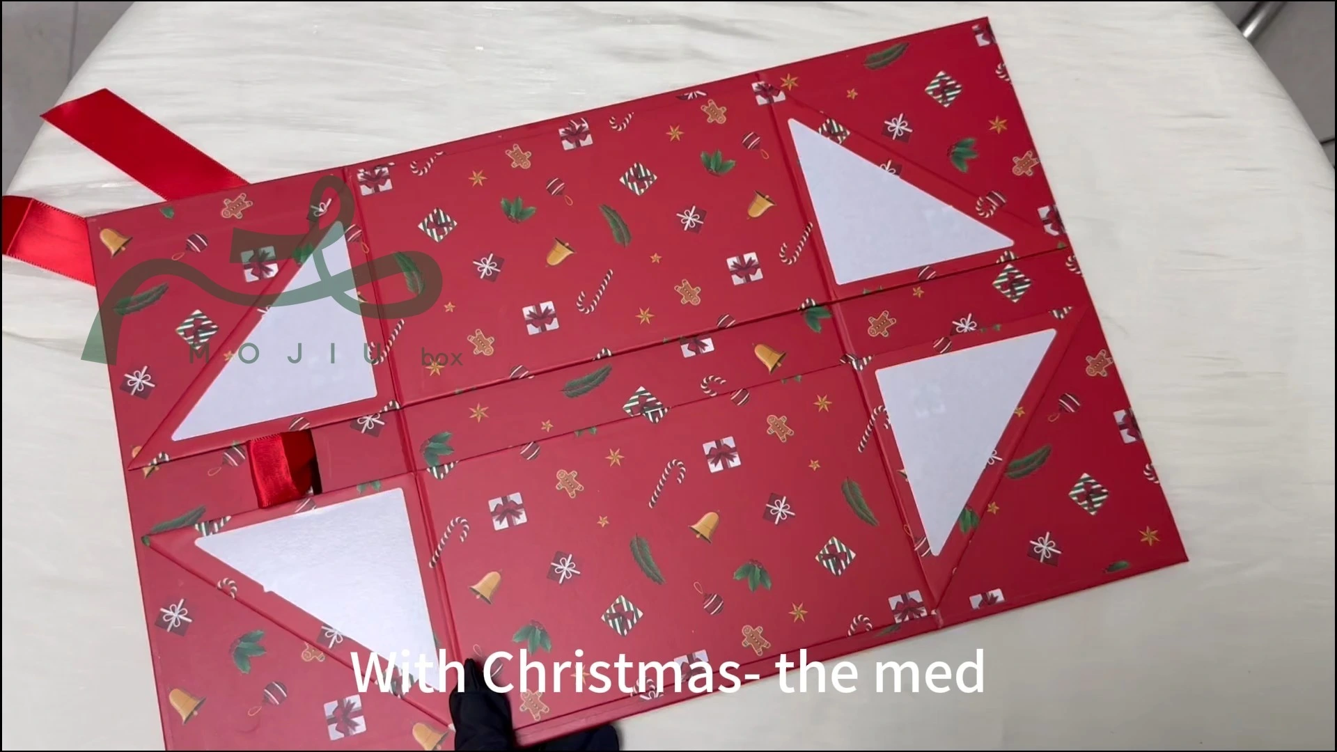 Folding Christmas Gift Boxes Customizable Logo 10x10x2 Inches 1