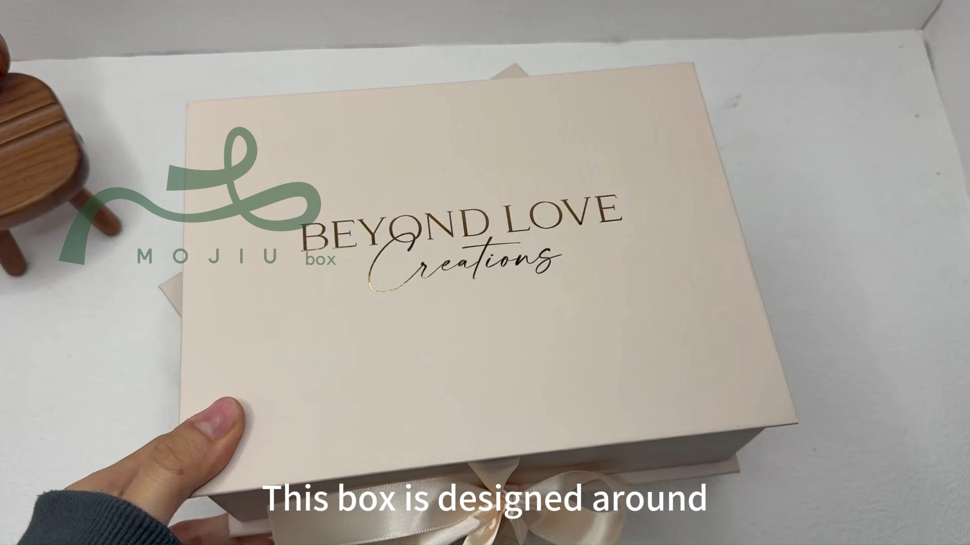 Premium Book-Style Jewelry Box: Custom Hot-Stamped Logo, Premium Satin Ribbon, Cardboard Lining, Specialized Gift Box for Jewelry Packaging - MOJIU Packaging 1