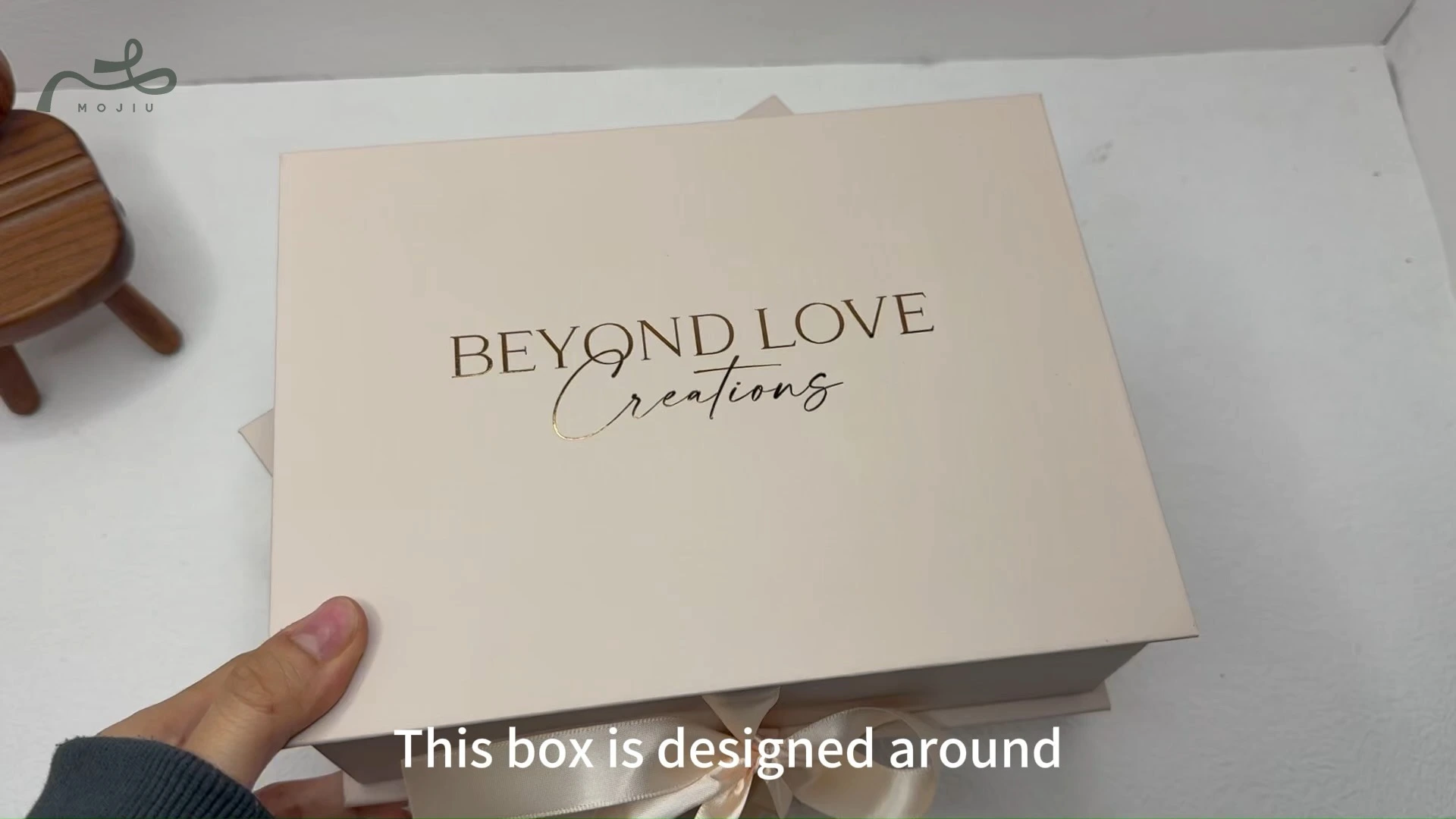 Premium Book-Style Jewelry Box: Custom Hot-Stamped Logo, Premium Satin Ribbon, Cardboard Lining, Specialized Gift Box for Jewelry Packaging - MOJIU Packaging 1