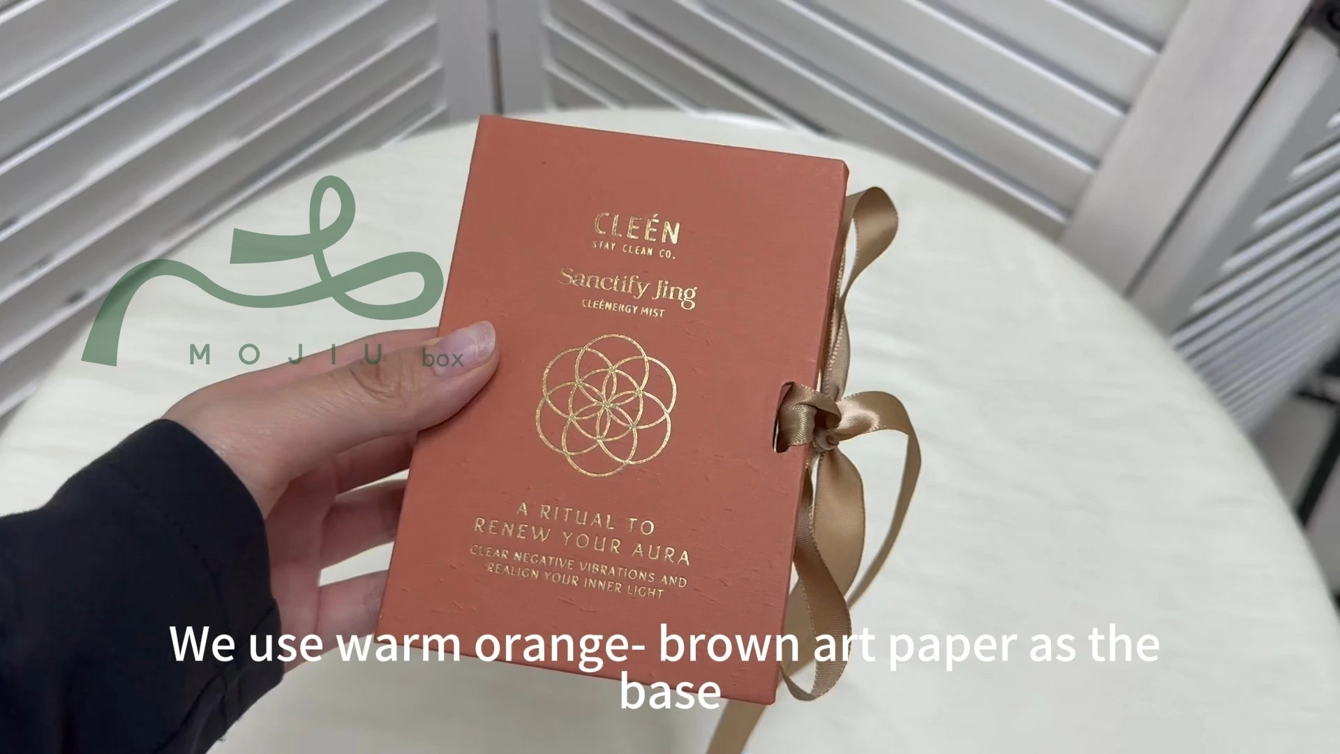 Fragrance Box: Gold-Stamped Geometry, Flocked Liner, Light Luxury, Shockproof Packaging Mojiu Packaging 1