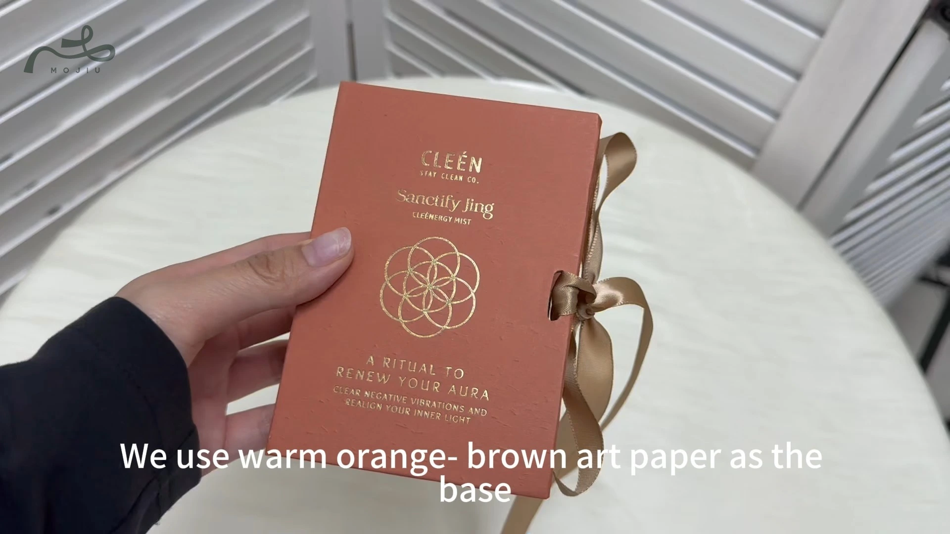 Fragrance Box: Gold-Stamped Geometry, Flocked Liner, Light Luxury, Shockproof Packaging Mojiu Packaging 1