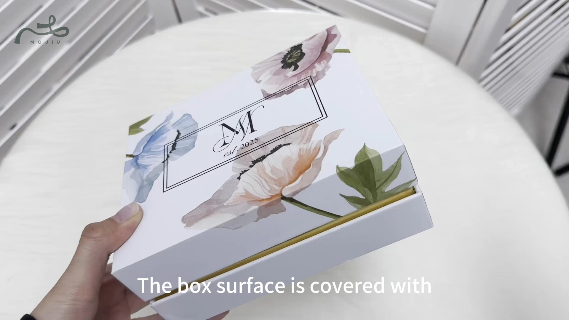 Watercolor Floral Elegant Gift Box Favor Storage High-End Custom Packaging Mojiu Packaging 1