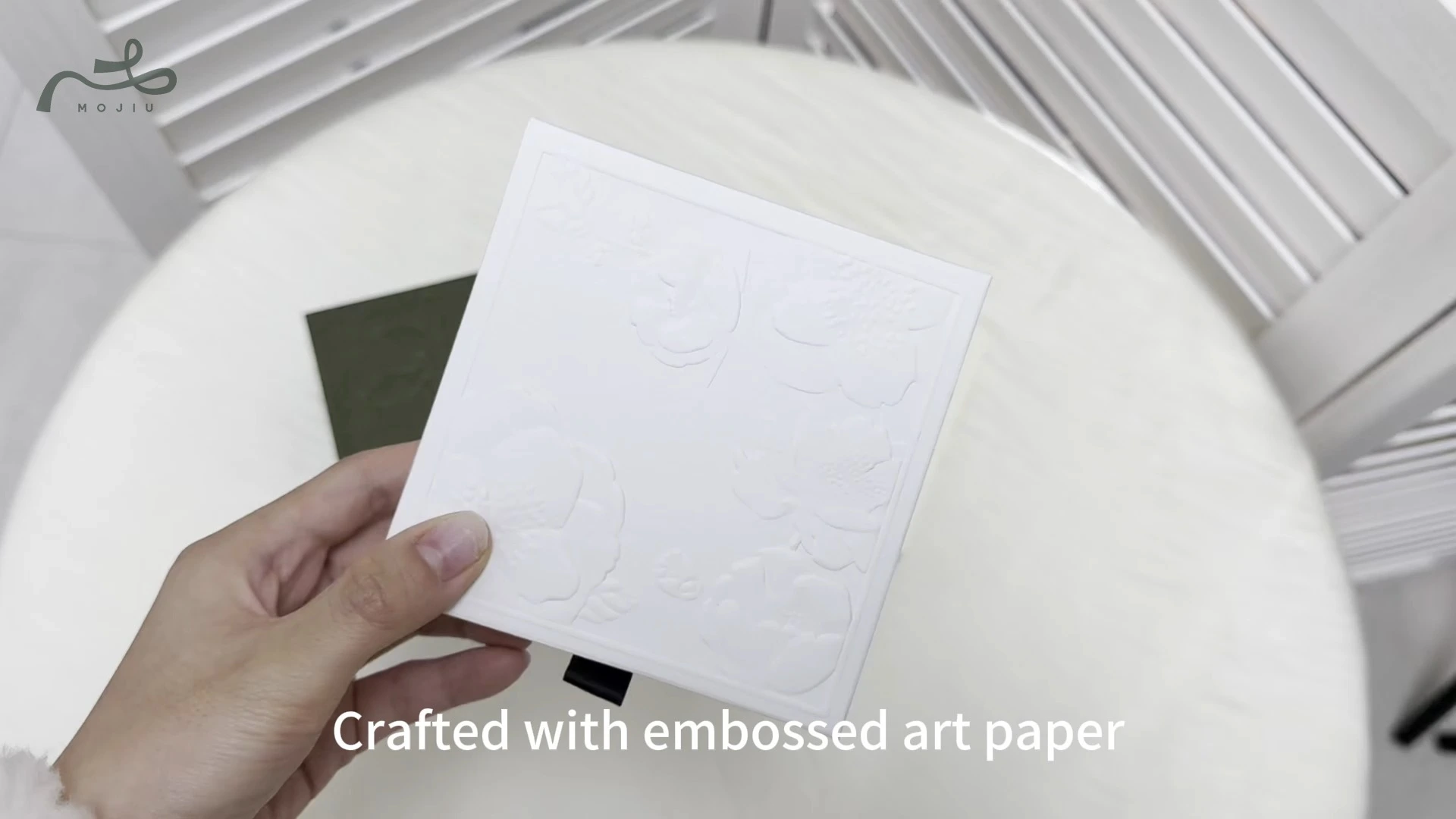 Embossed Art Paper 3D Patterns Matte Texture High-End Packaging Drawer Structure Velvet Lining Mojiu Packaging 1