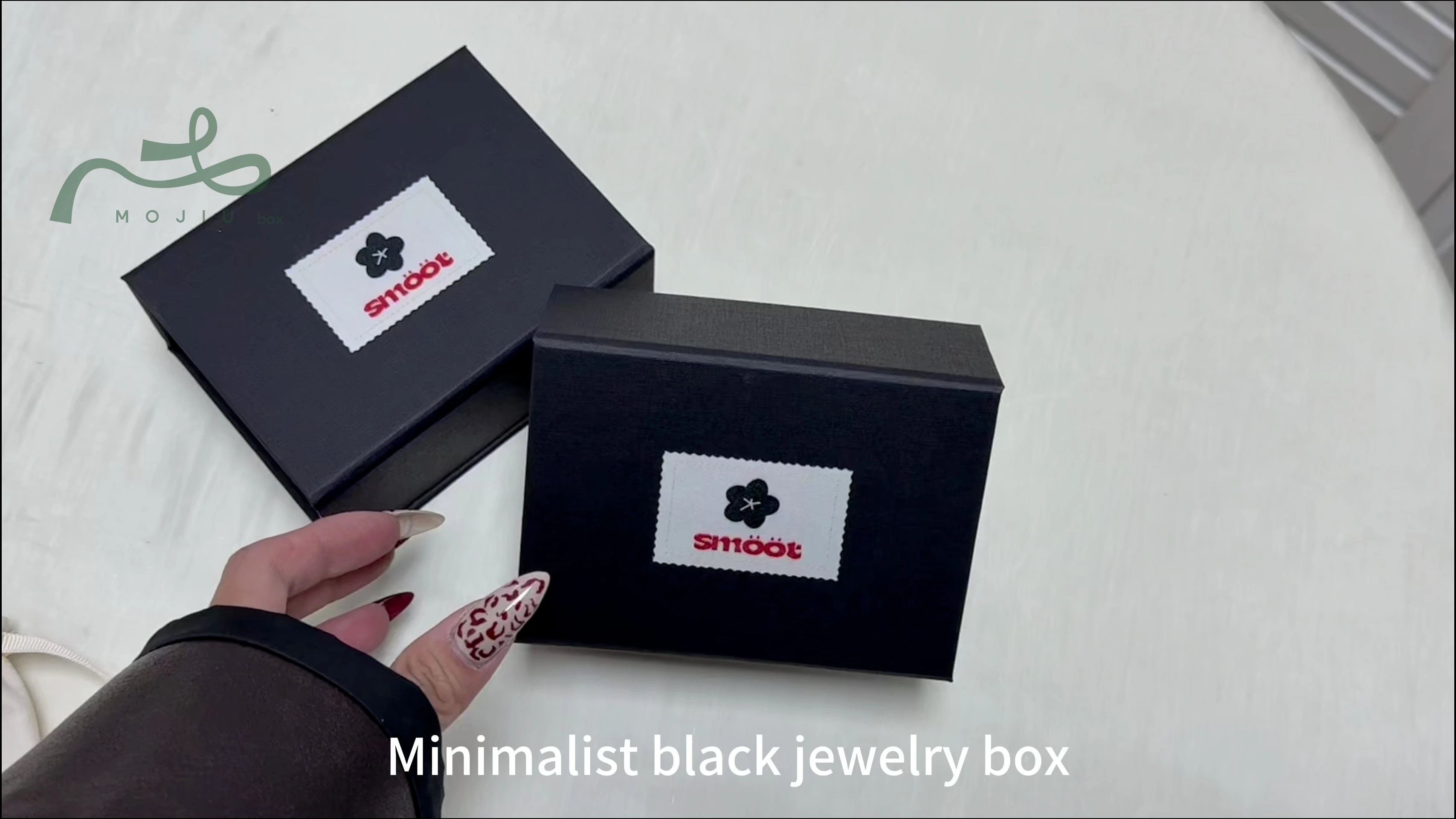 Woven Label Logo, Textured Gift Box, Jewelry Storage, Cosmetics Packaging, Souvenir Box, Luxury Gift Box, Rigid Box, Mojiu Packaging 1