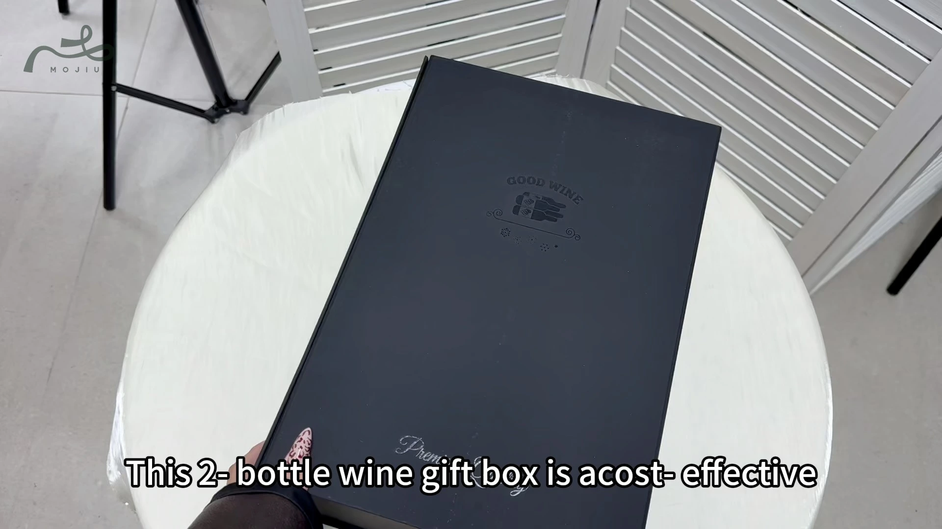 Custom 2-Bottle Wine Gift Box with UV Logo, Premium Packaging for Wineries, Mojiu Packaging 1
