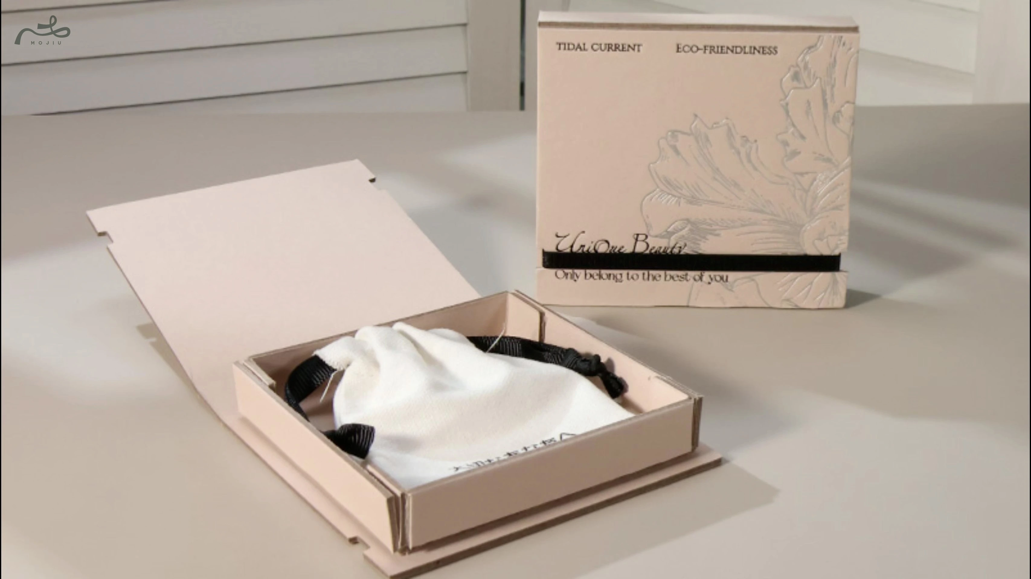 Eco-Friendly Cardboard Gift Box, Embossed Floral Luxury Packaging for Jewelry, Beauty, Aromatherapy, Creative Gifts, Mojiu Packaging 1