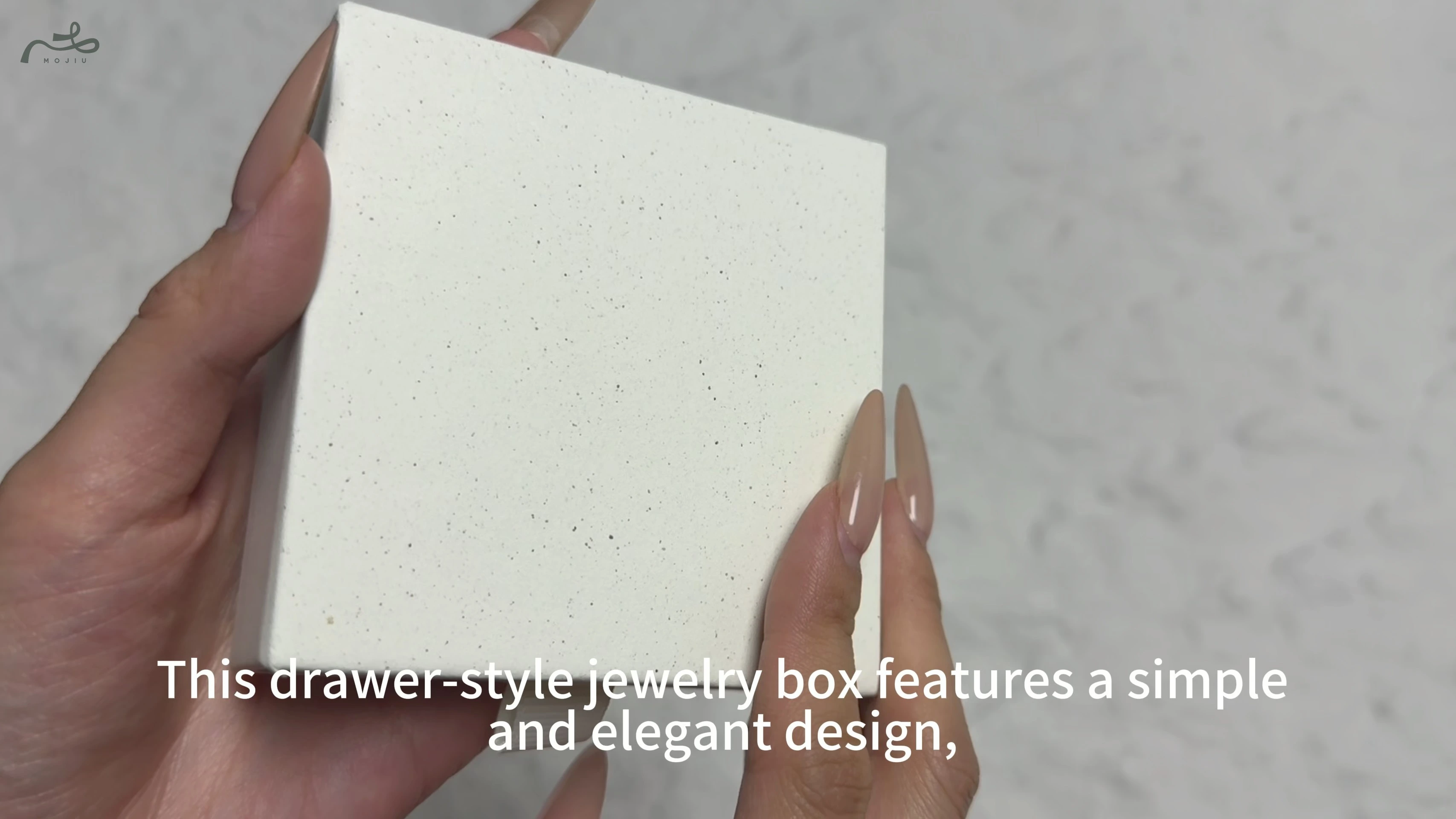 Beige Drawer-Style Pearl Earring Jewelry Box, Luxury Velvet-Lined Jewelry Storage Gift Box Mojiu Packaging 1