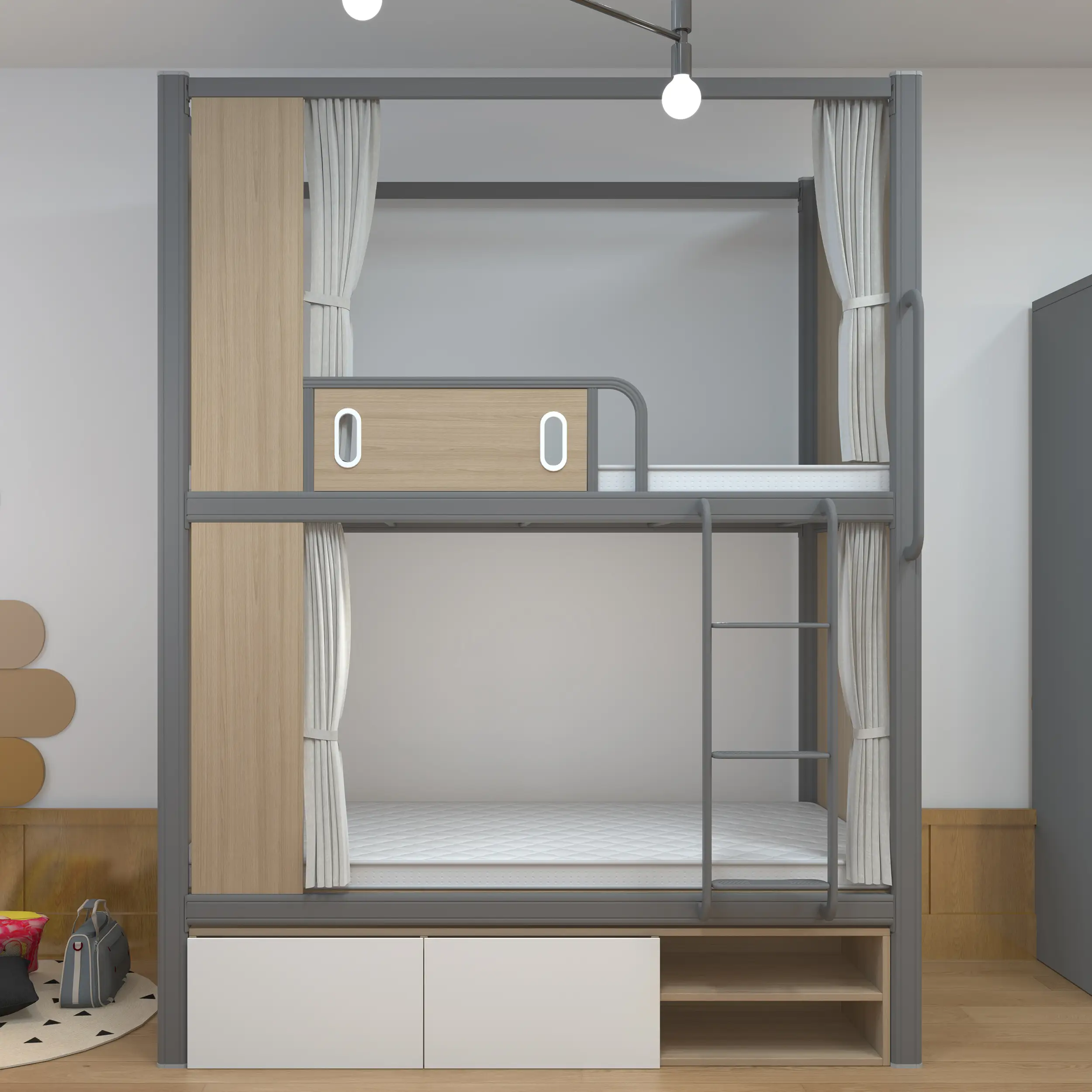 Multifunctional Double-Layer Iron Bed for Dormitories and Apartments 1