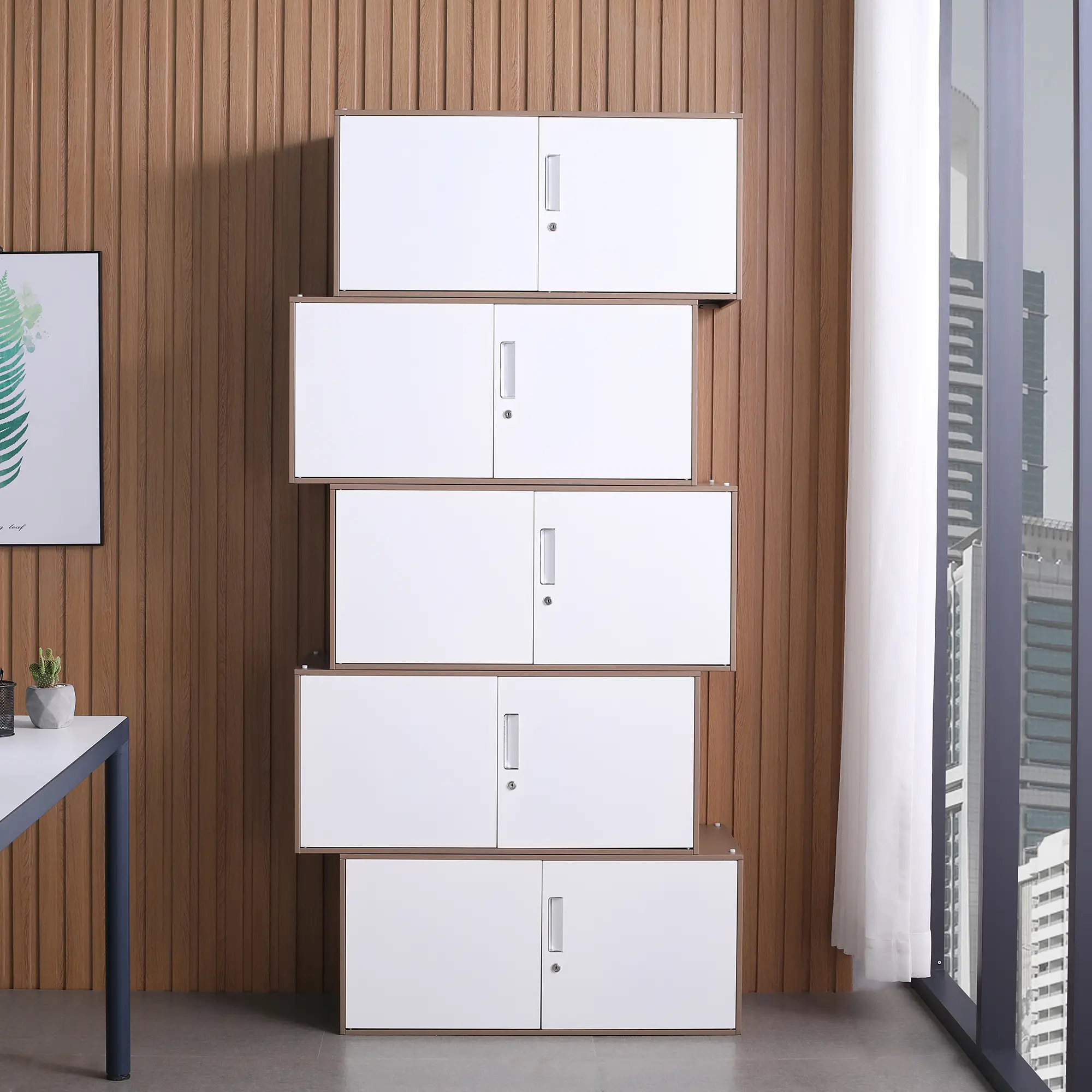 Five-layer double-door independent unit locker, office and dormitory classified storage cabinet 1