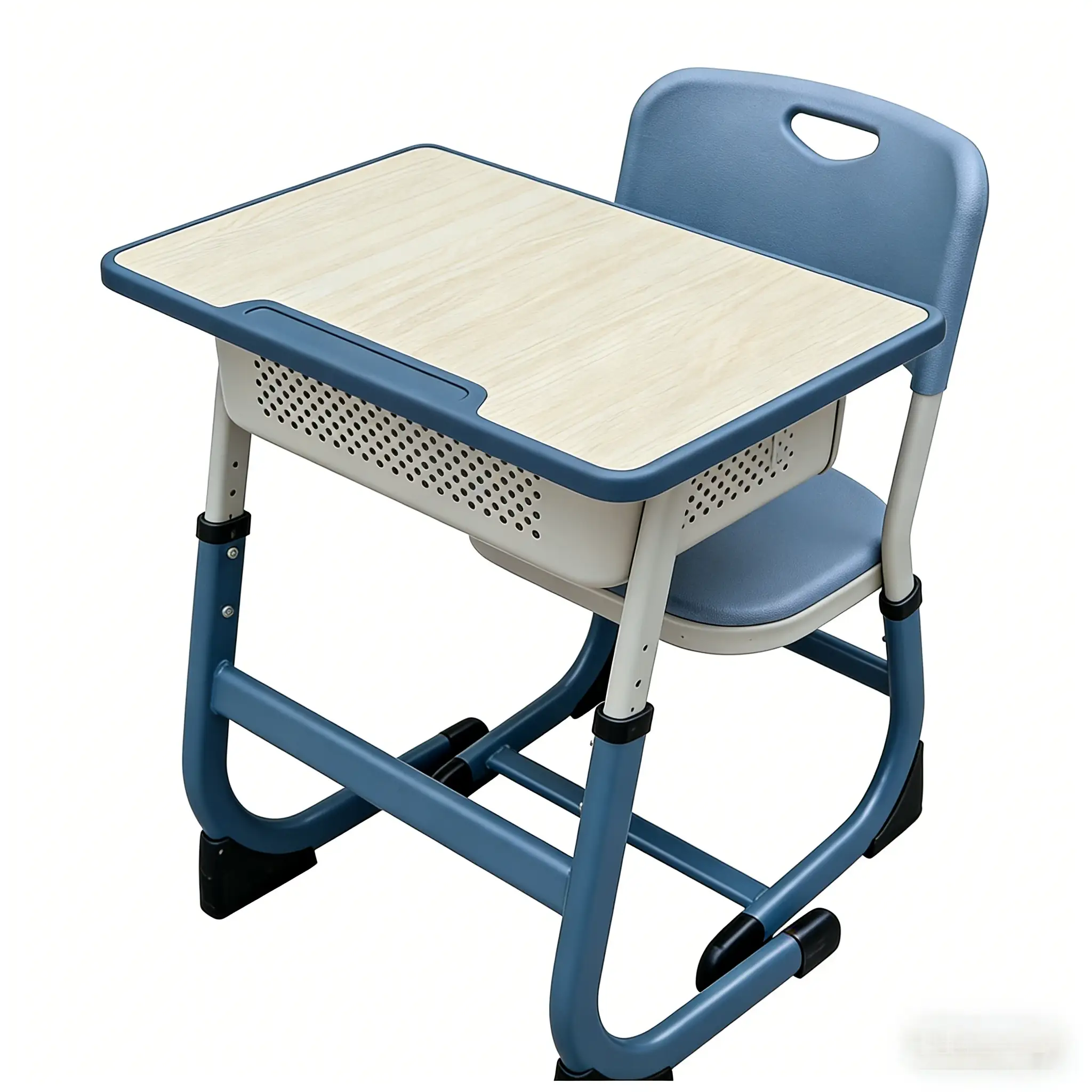 Sturdy Metal Frame Student Desk With Phenolic Top, School Desk And Chair Set Heavy Duty For College 1