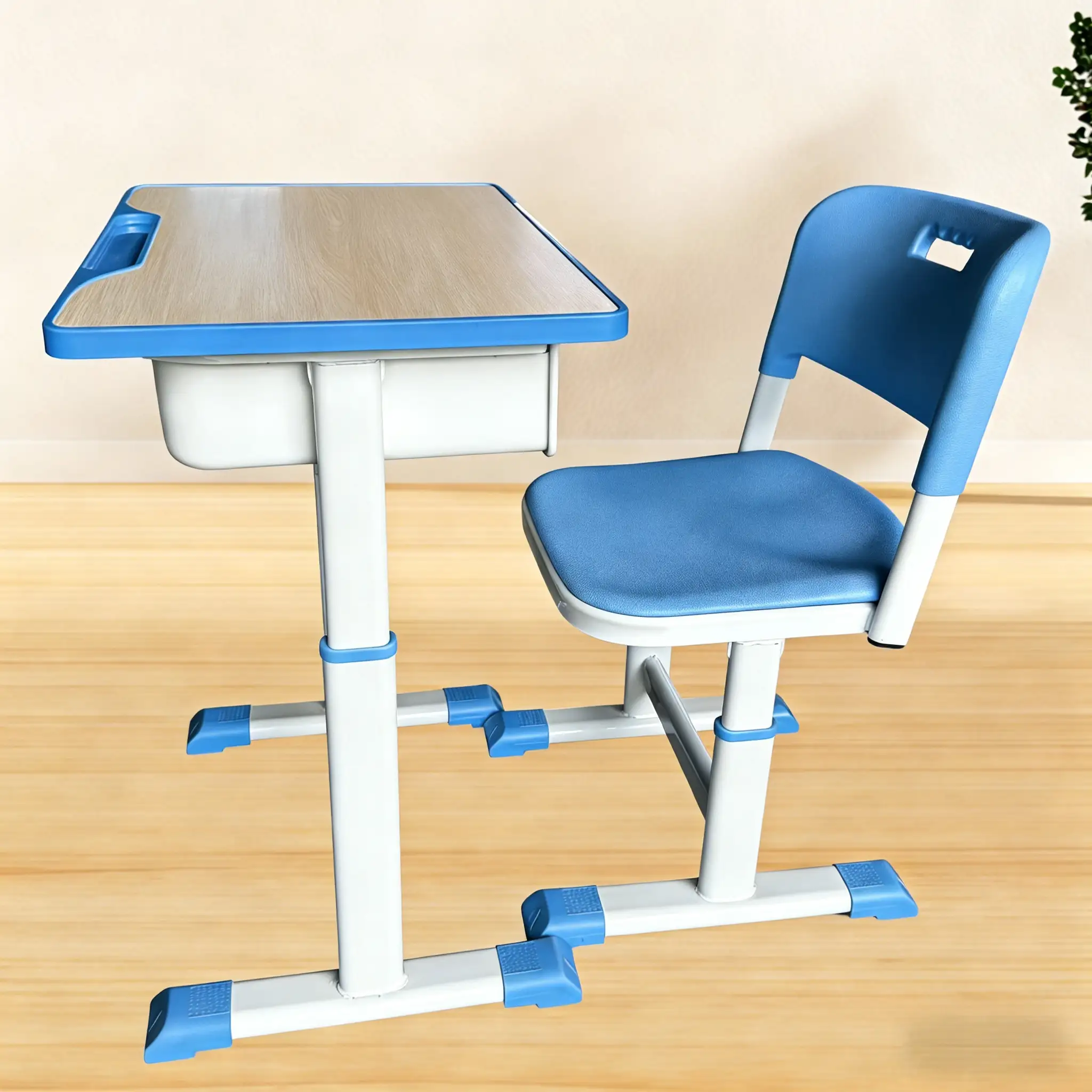 Ergonomic Student Study Desk And Chair Set, Adjustable Height Classroom Furniture, Modern Study Table With Comfortable Seat For Dorm Room 1